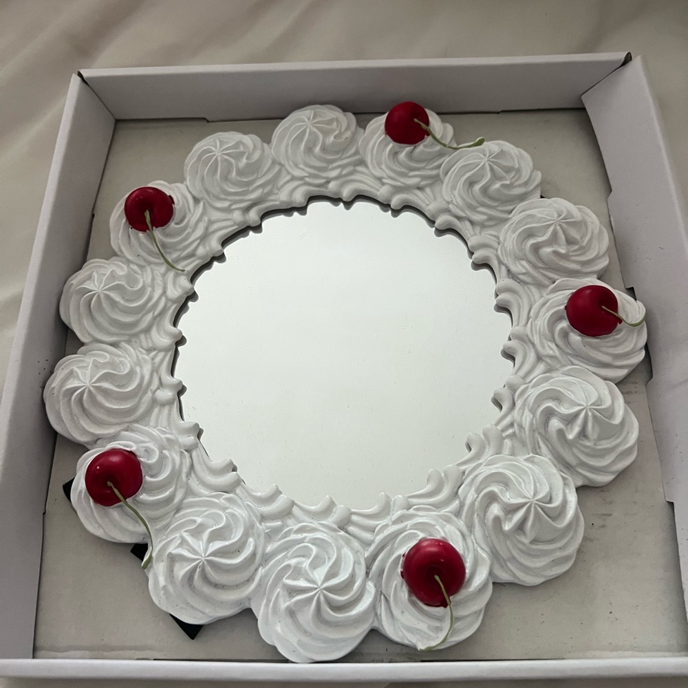 Decorative Mirror with Cherry Accents